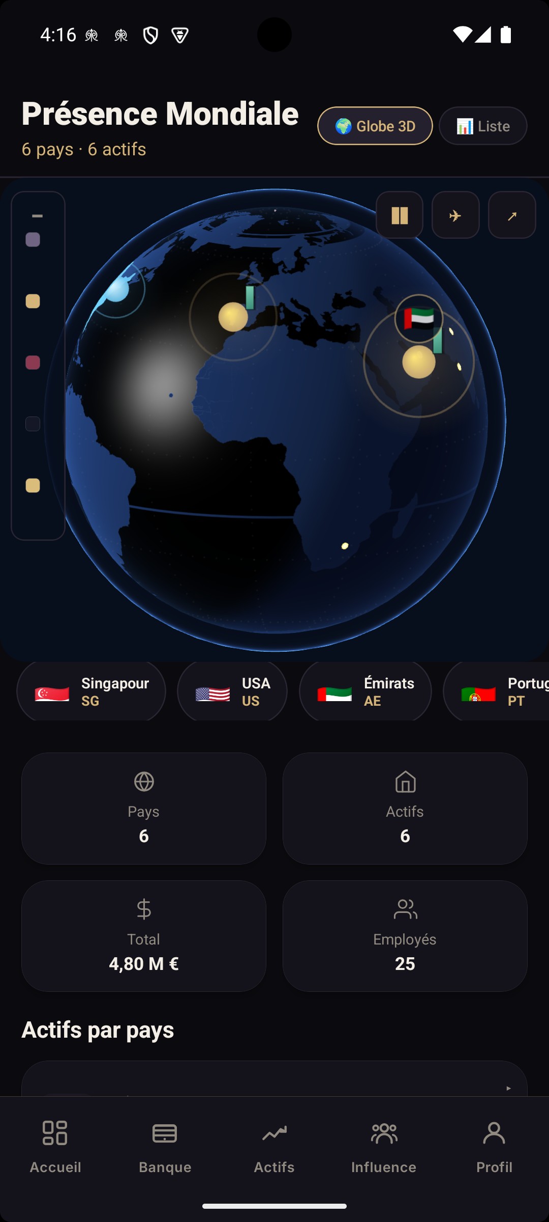 Globe et carte
