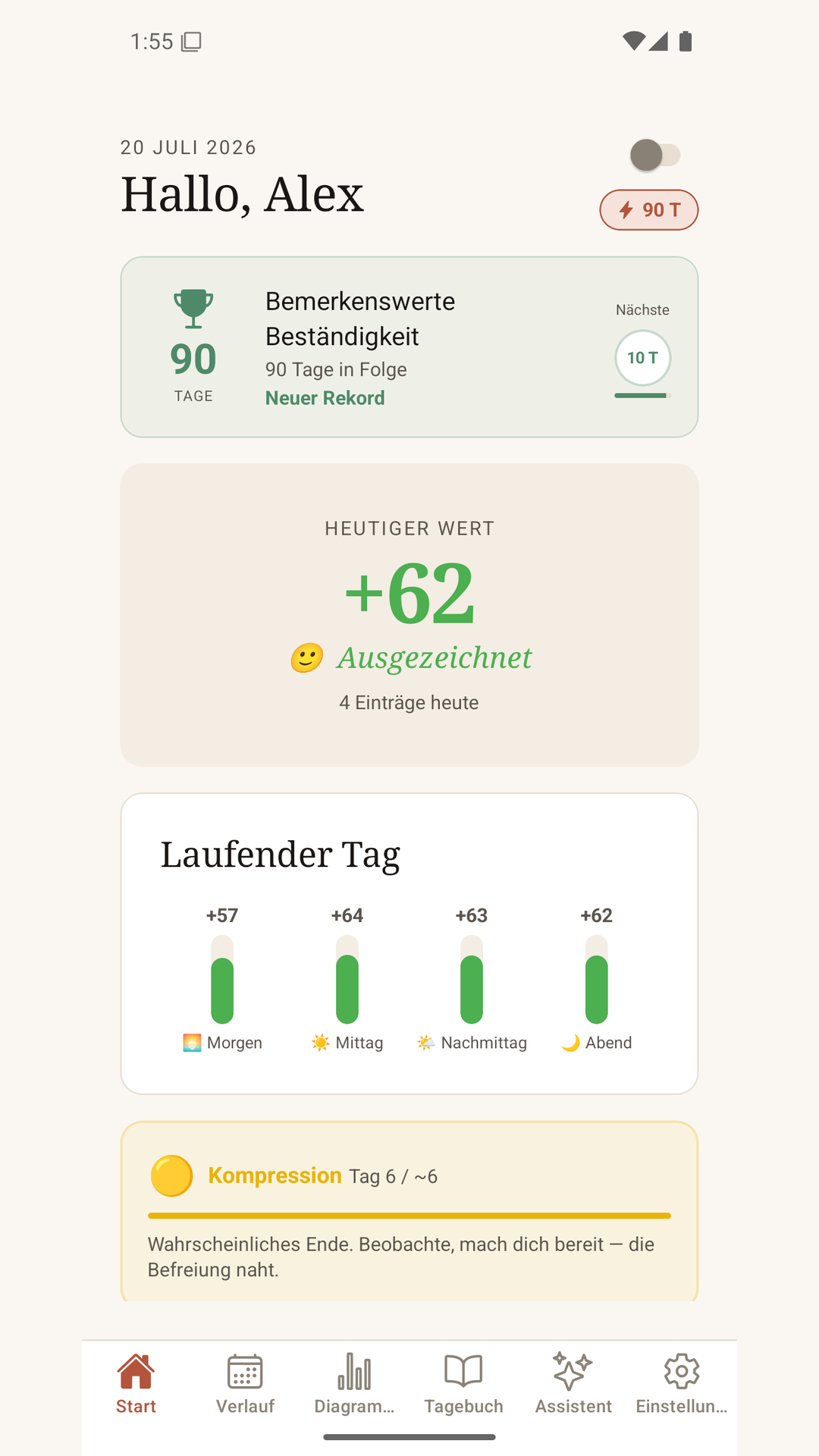 Täglicher Check-in