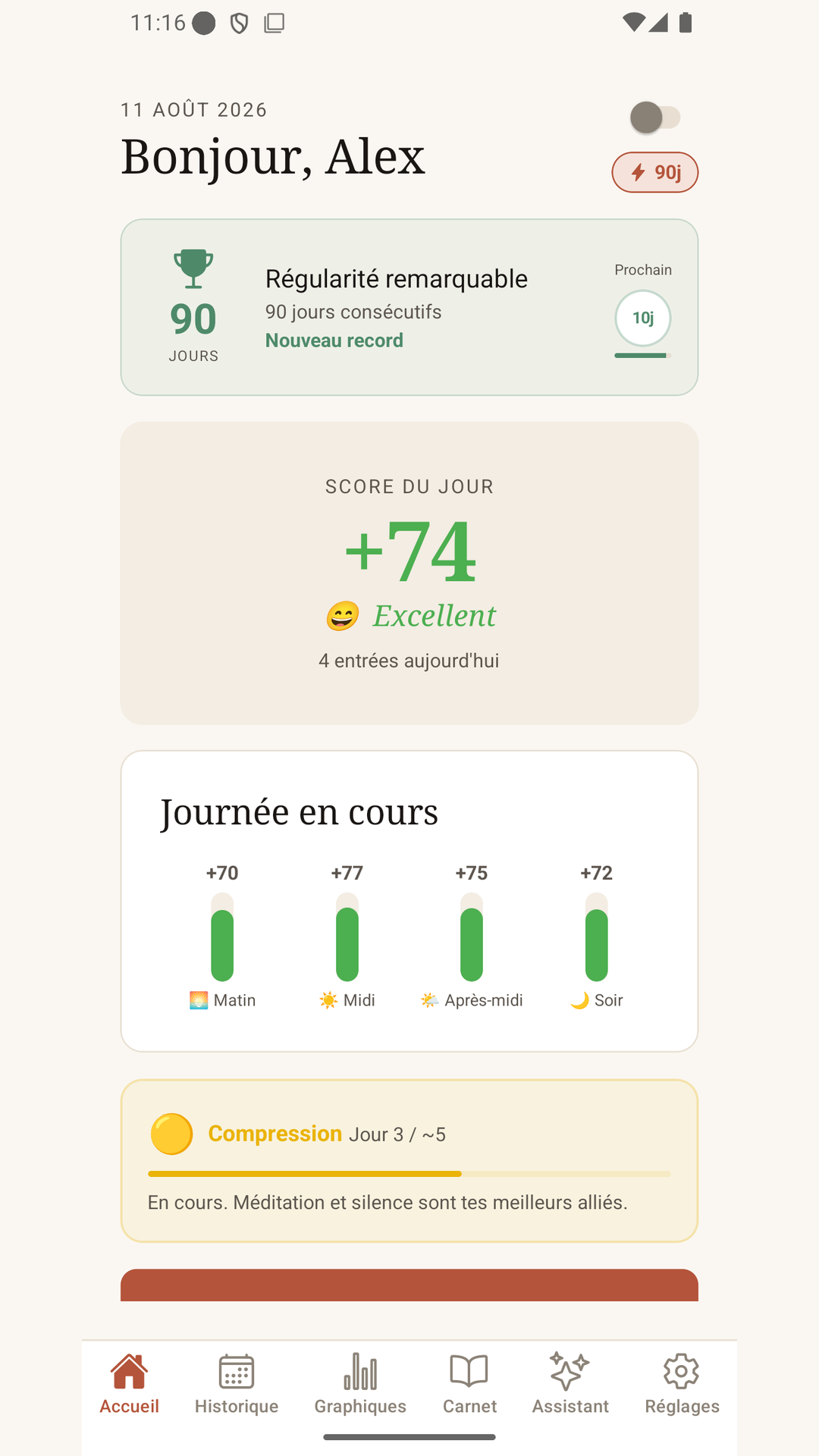 Check-in quotidien