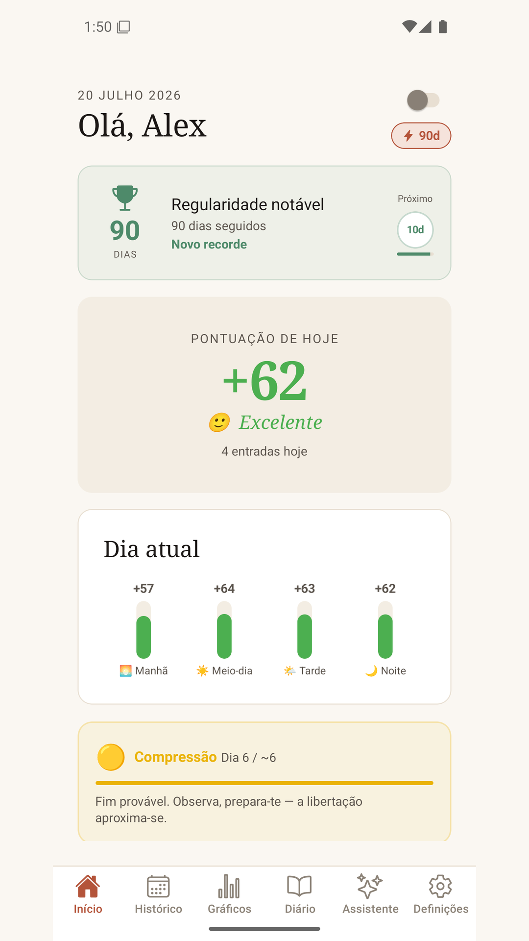 Check-in diário
